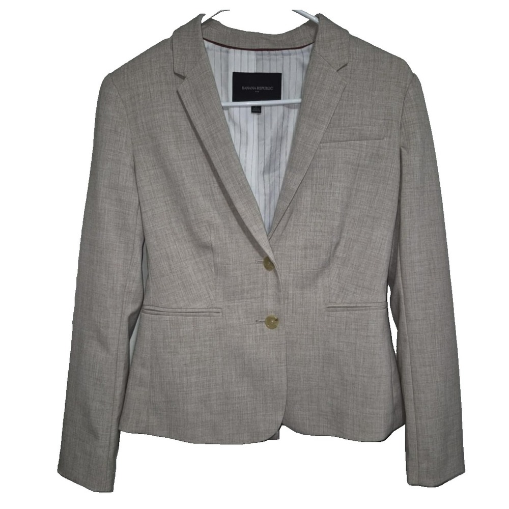 Banana Republic women's tan two buttoned business blazer w/lining sz 2